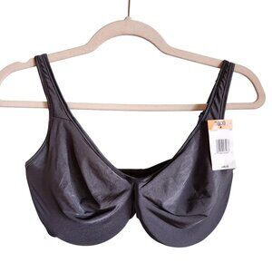 Lilyette by Bali Bra 38DD 38E Gray Grey Minimizer Plunge Into Comfort Underwire